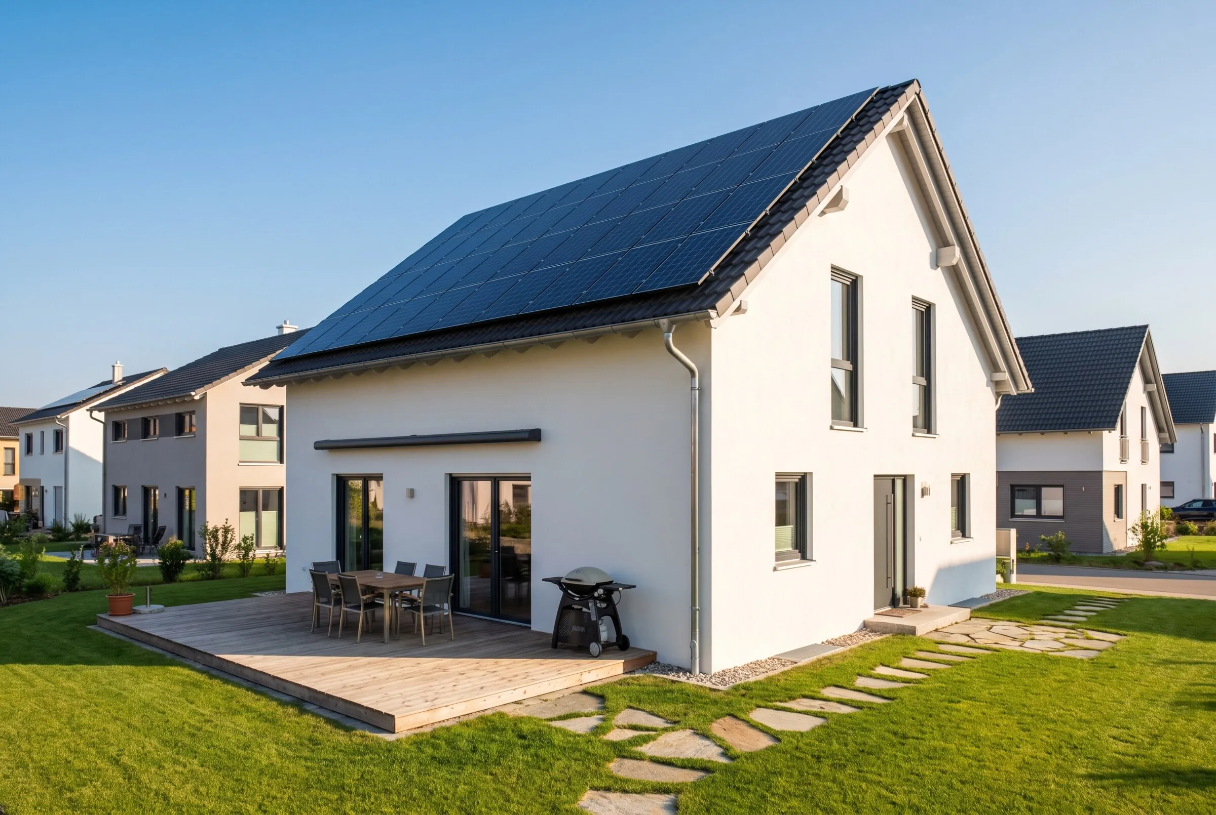 Modernes Einfamilienhaus mit Solaranlage im Illertal