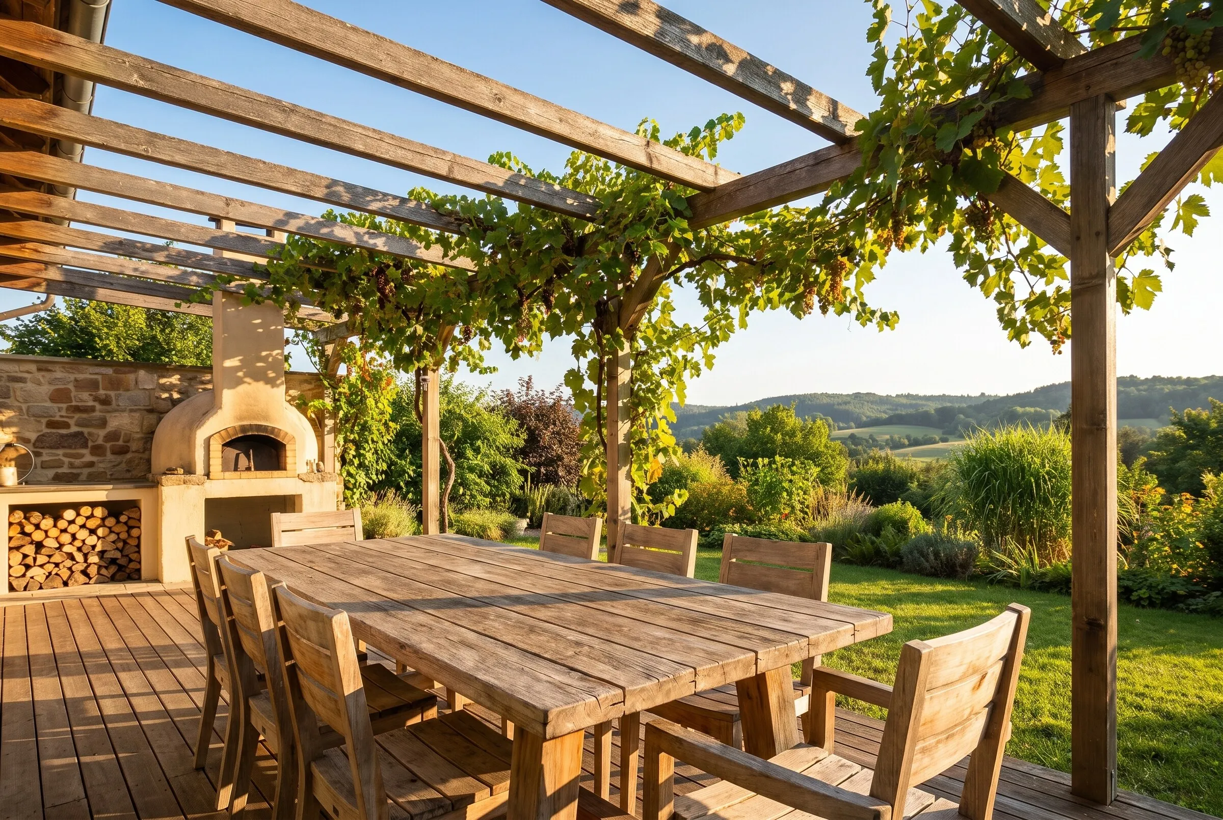Einfamilienhaus mit Terrasse und Pergola